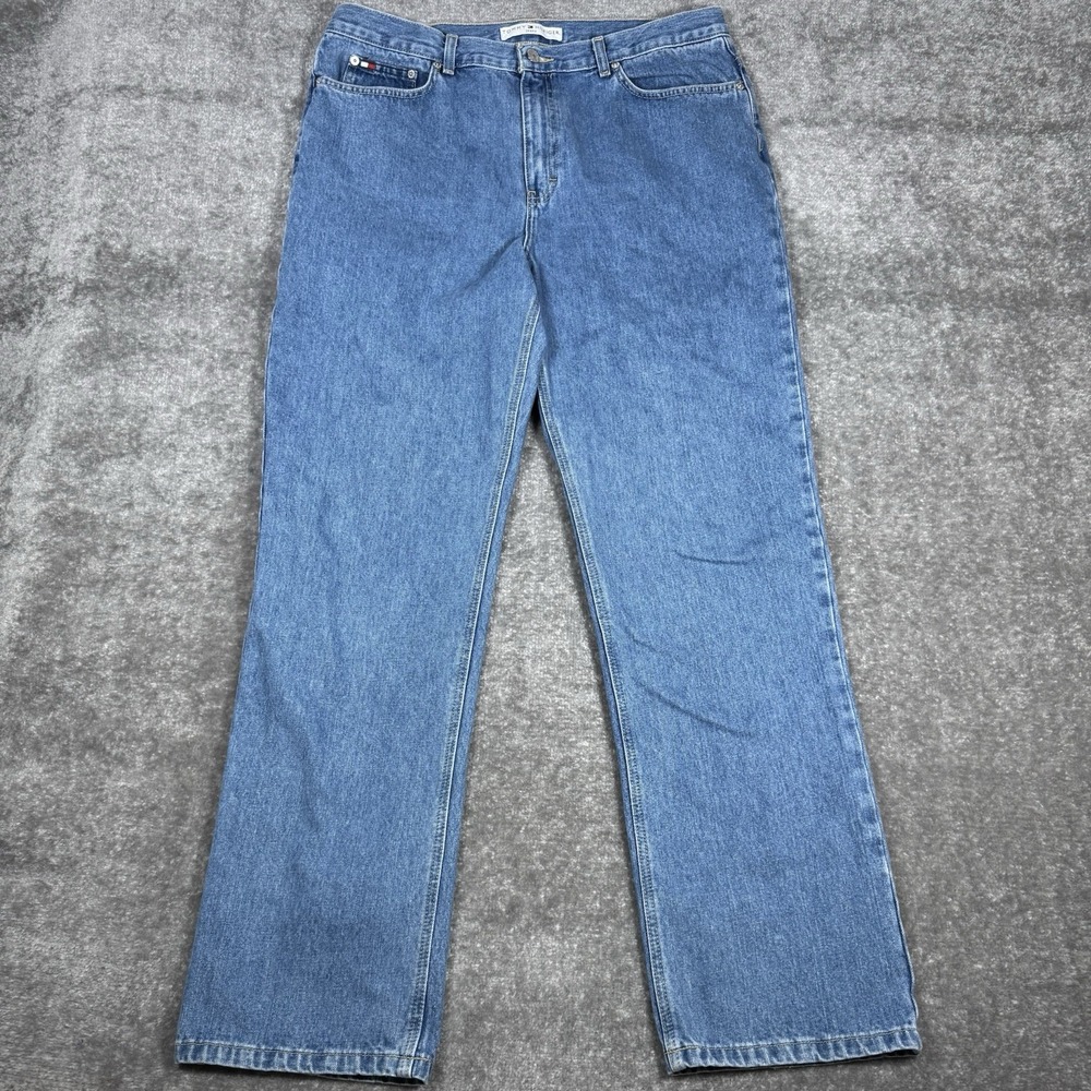 Y2K Vintage Tommy Hilfiger Jeans Women's 16 Blue Denim Boyfriend Loose Straight